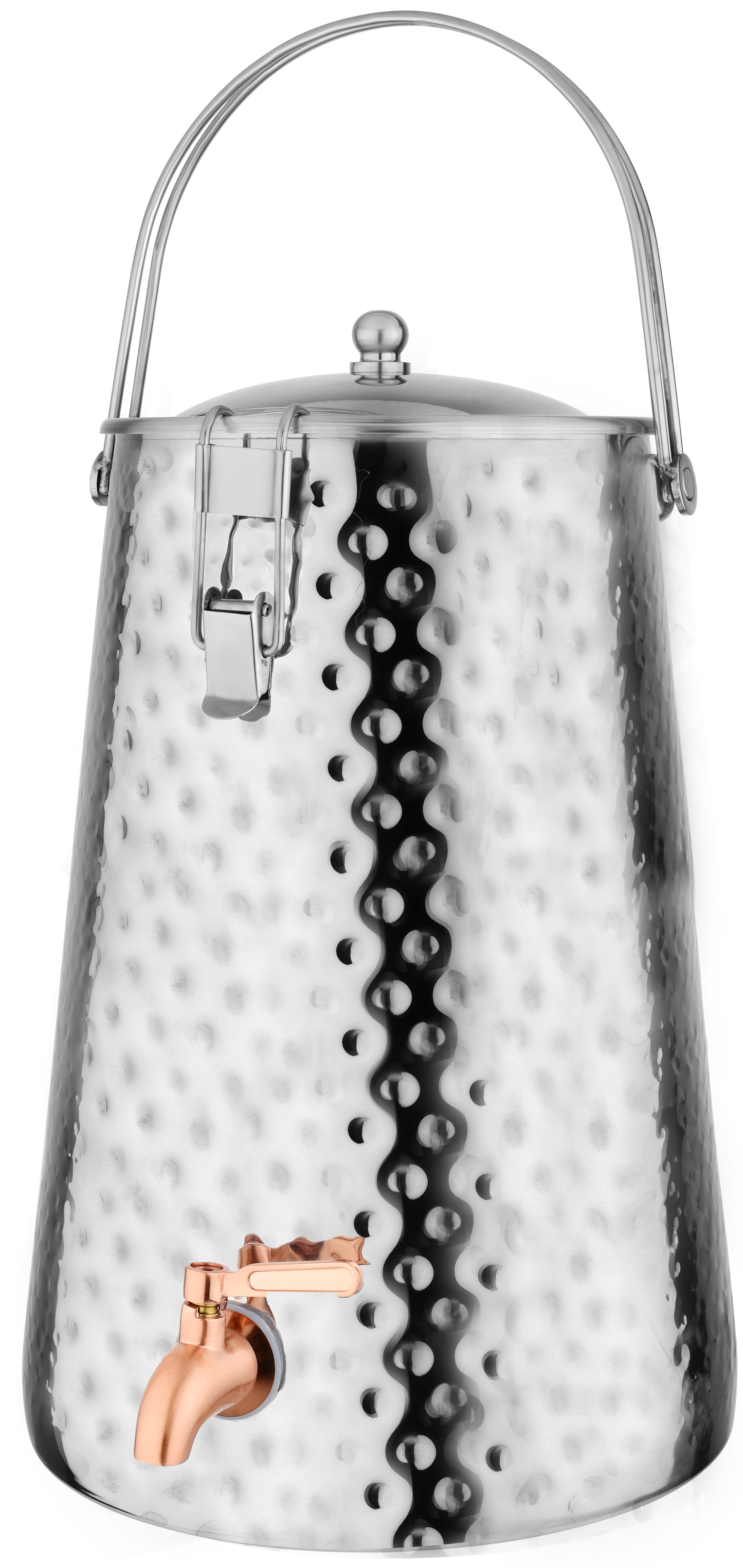 Prabha Water Container 10 Liters with Tap | Water Jug for Kitchen Storage | Stainless Steel Water Tank/Water Pot for Drinking | Handi Steel Matk Dispenser Tampered (Silver) (10 LTR)