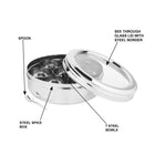 Stainless Steel Eye Candy Spice Box, See Through Glass Lid