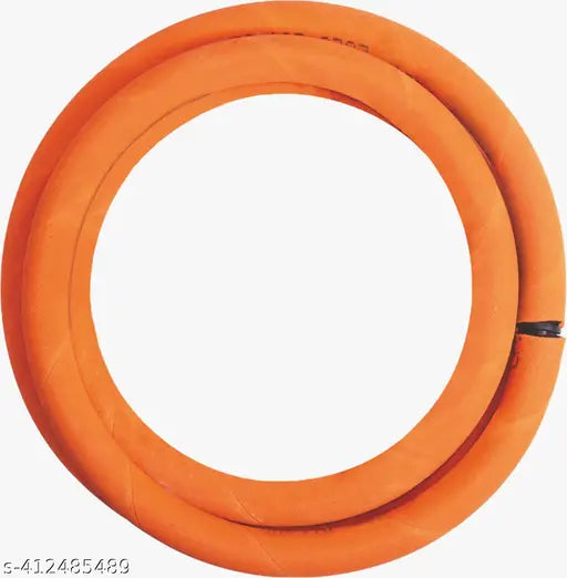 Prabha 1.5 M LPG Rubber Hose Pipe with Reinforced Steel Wire, ISI Certified (Orange) 7 Years Warranty (Hose Pipe Pouch Packing)