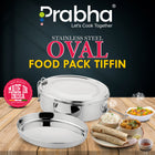 Stainless Steel Oval Food Pack Lunch Box - Prabha
