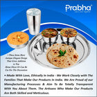 Prabha Stainless Steel Galaxy Plain Thali Set Bhojan Thali Set of Dinner Plate, Halwa Plate, Katori Bowl, Glass, Spoon for Family Home Restaurants Hotels Event & Parties (Plain)