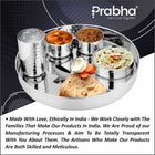 Prabha Stainless Steel Supreme Hammered Thali Set Bhojan Thali Set of Dinner Plate, Halwa Plate, Katori Bowl, Glass, Spoon for Family Dinner Set Home Restaurants Hotels Event & Parties