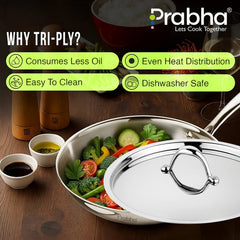 Prima Triply Frypan With Lid