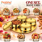 Sunflower Celebration Premium Stainless Steel PVD Gold Candy Bowl Gift Set – 4 Pcs