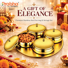 Sunflower Celebration Premium Stainless Steel PVD Gold Candy Bowl Gift Set – 4 Pcs