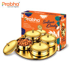Sunflower Celebration Premium Stainless Steel PVD Gold Candy Bowl Gift Set – 4 Pcs