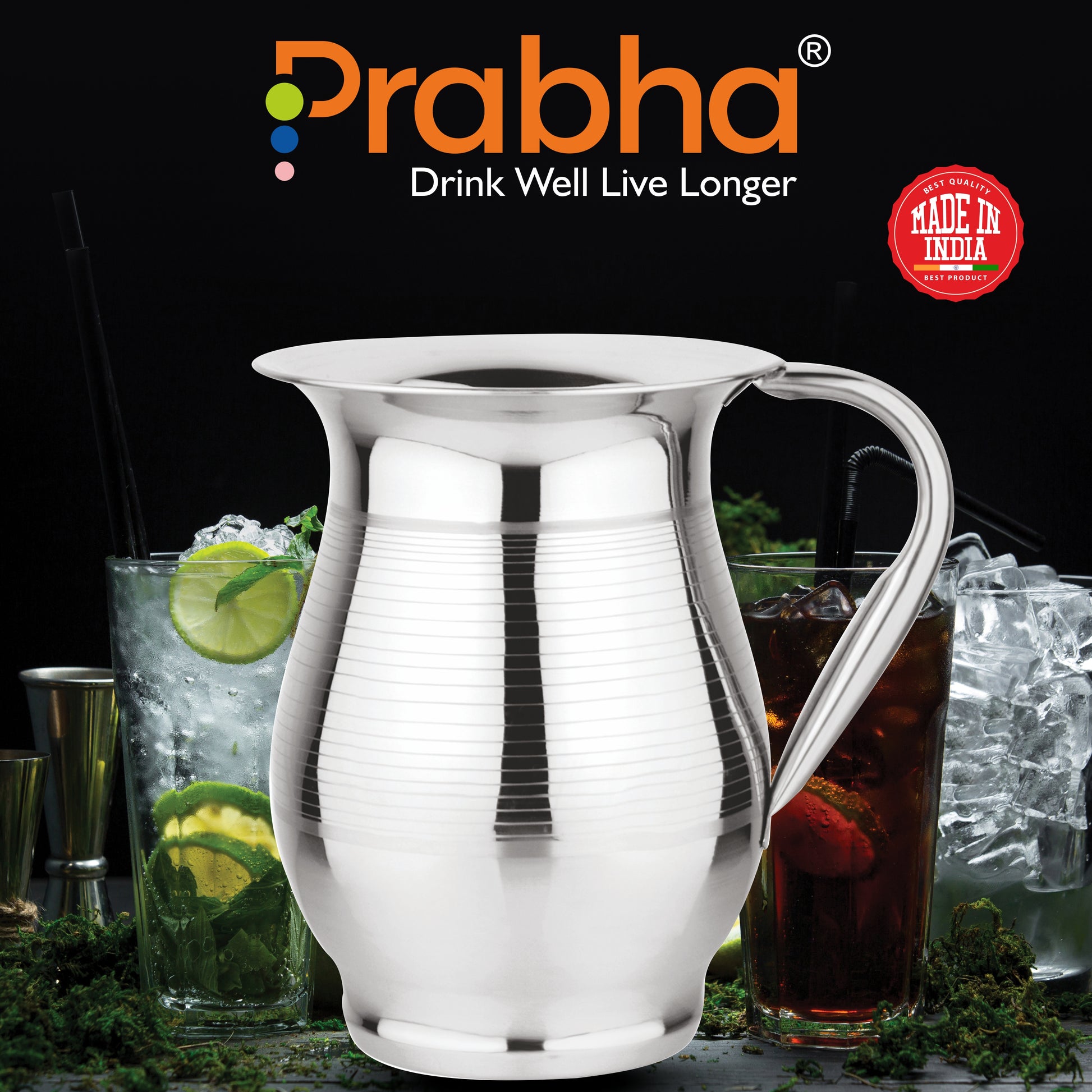 Stainless Steel Supremo Water Jug, 2000ml - Ideal for Home & Kitchen