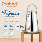 Prabha Water Container 10 Liters with Tap | Water Jug for Kitchen Storage | Stainless Steel Water Tank/Water Pot for Drinking | Handi Steel Matk Dispenser Tampered (Silver) (10 LTR)