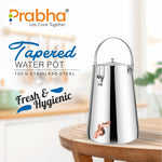 Load image into Gallery viewer, Prabha Water Container 10 Liters with Tap | Water Jug for Kitchen Storage | Stainless Steel Water Tank/Water Pot for Drinking | Handi Steel Matk Dispenser Tampered (Silver) (10 LTR)
