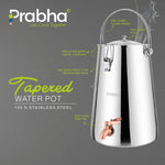 Load image into Gallery viewer, Prabha Water Container 10 Liters with Tap | Water Jug for Kitchen Storage | Stainless Steel Water Tank/Water Pot for Drinking | Handi Steel Matk Dispenser Tampered (Silver) (10 LTR)
