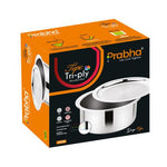 गैलरी व्यूवर में इमेज लोड करें, Prabha Tri-ply Stainless Steel Induction Compatible Tope Pot Milk Pot Pots Pan Pot Triply Milk Pot Tope with Steel Lid
