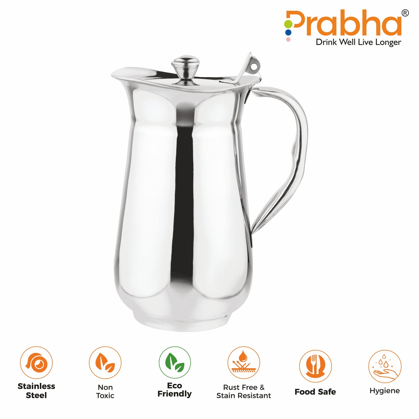 Stainless Steel Victoria Water Jug, 1800ml - Best for Home & Kitchen